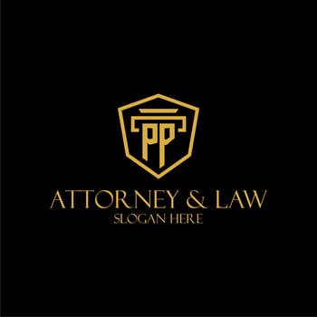 PP initial monogram for lawfirm logo ideas with creative polygon style design vector