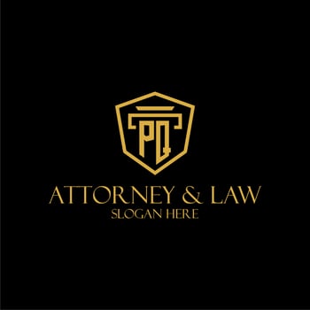 PQ initial monogram for lawfirm logo ideas with creative polygon style design vector