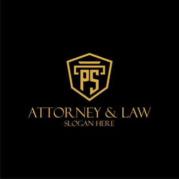 PS initial monogram for lawfirm logo ideas with creative polygon style design vector