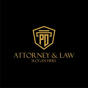 PO initial monogram for lawfirm logo ideas with creative polygon style design vector