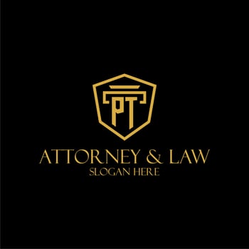 PT initial monogram for lawfirm logo ideas with creative polygon style design vector