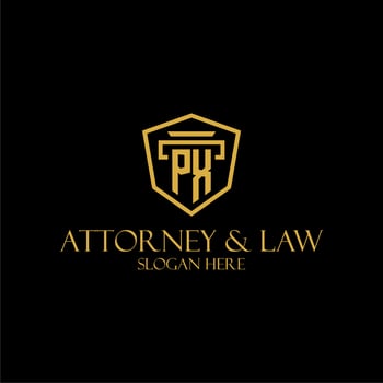 PX initial monogram for lawfirm logo ideas with creative polygon style design vector