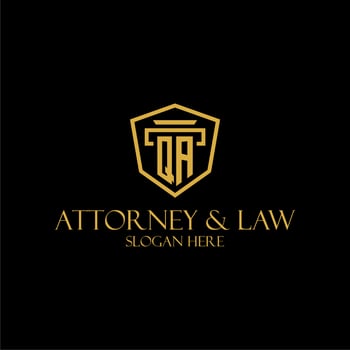 QA initial monogram for lawfirm logo ideas with creative polygon style design vector
