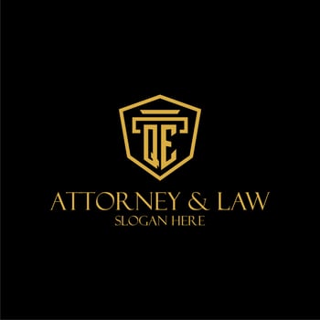 QE initial monogram for lawfirm logo ideas with creative polygon style design vector