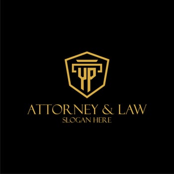 YP initial monogram for lawfirm logo ideas with creative polygon style design vector