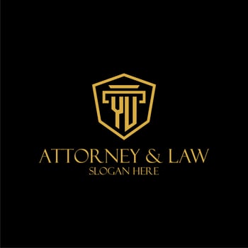 YU initial monogram for lawfirm logo ideas with creative polygon style design vector