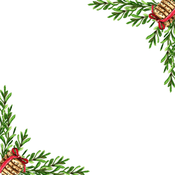 Christmas frame with fir branches Watercolor hand drawn illustration for invitations, greeting cards, prints, packaging and more. Merry christmas and happy new year. png