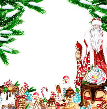 Composition for Christmas. Gifts, cupcake, cake,cookies,fir branches.Watercolor hand drawn illustration. Winter holiday. png