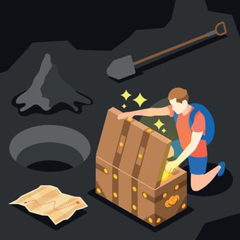 Opening Treasure Chest Composition vector