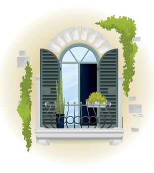 Vintage Balcony Composition vector