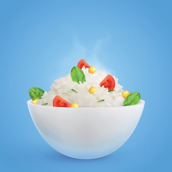 Rice With Vegetables Realistic Background vector