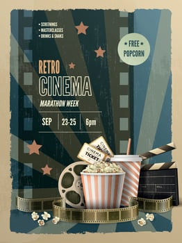 Retro Cinema Poster vector