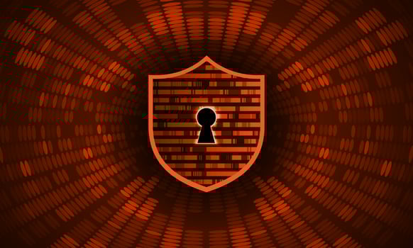 Modern Cybersecurity Technology Background with shield and lock vector