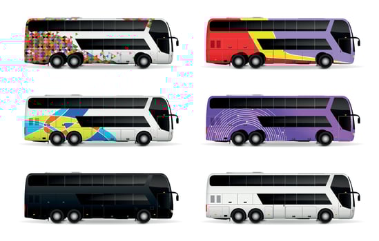Bus Mockup Set vector