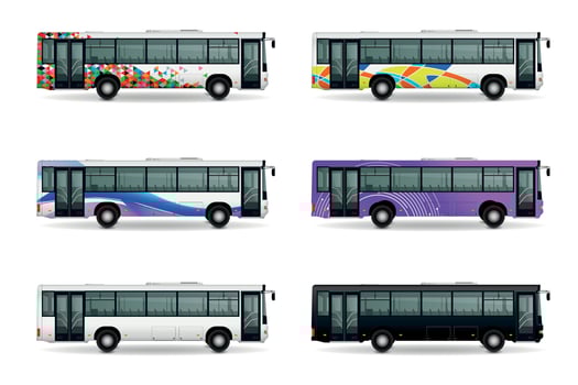 Municipal Bus Set vector