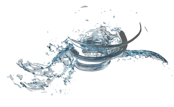 3d clear blue water scattered around, water splash transparent, isolated. 3d render illustration png