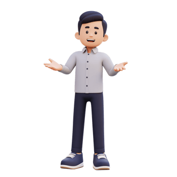 Conversational 3D Male Character Engaged in a Discussion png