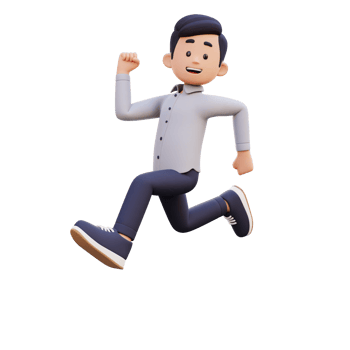 3D Male Character Joyfully Running with Energy png