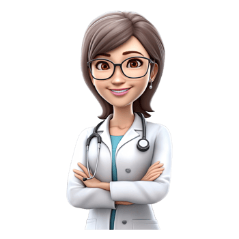 3D Happy cartoon doctor. Cartoon doctor on transparent background. png