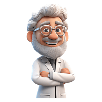 3D Happy cartoon doctor. Cartoon doctor on transparent background. png
