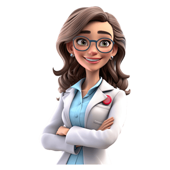 3D Happy cartoon doctor. Cartoon doctor on transparent background. png