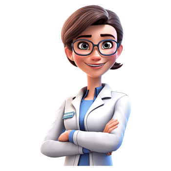 3D Happy cartoon doctor. Cartoon doctor on transparent background. png