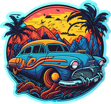 Metro Vintage Car Logo Sticker with png