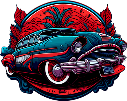 Vintage Car Logo Illustration with png