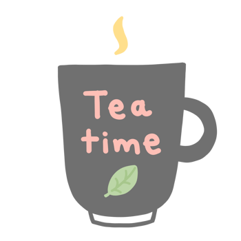 Cute and happy tea time png