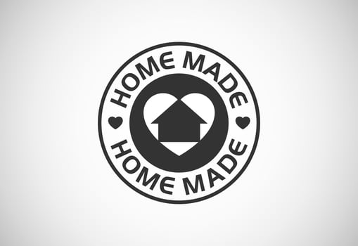 Homemade Product Label vector illustration. Element design for corporate identity