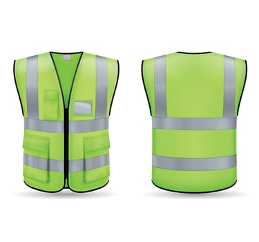 Green Vest Mockup Realistic Set vector