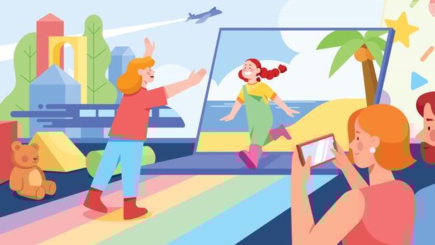 Child Vlogger Flat Design vector