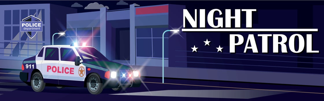 Night Police Patrol Background vector