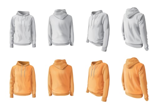Hoodie Realistic Set vector