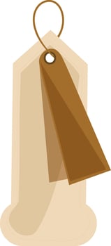 Double price tag illustration in brown color. vector