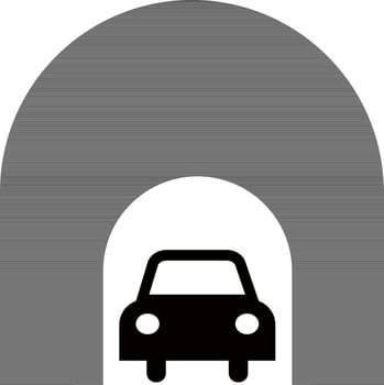 Underground tunnel icon with car. vector
