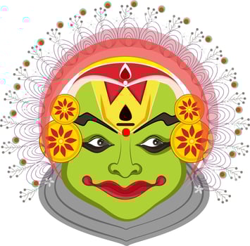 Illustration of kathakali dancer face. vector