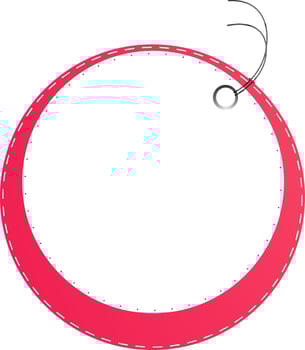 Red round tags on a white background. vector