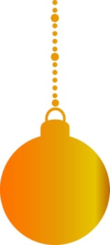 Hanging christmas ball with chain. vector