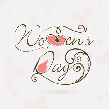Elegant greeting card design with stylish text Happy Women's Day on shiny pink background. vector