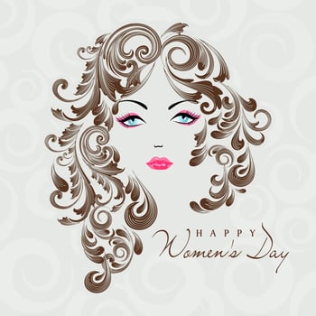 Creative abstract illustration of a Young Girl for Happy International Women's Day Celebration. vector