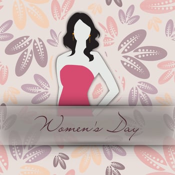 Sketch of a beautiful girl with decorated hairs background or card for Happy Women's Day. vector