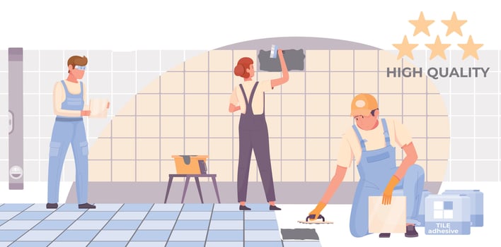 Laying Tiles Flat Illustration vector