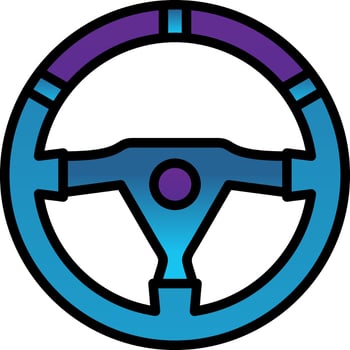 Steering wheel Vector Icon Design