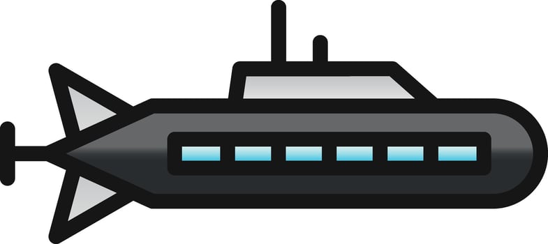 Submarine Vector Icon Design