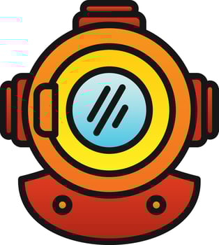Diving helmet Vector Icon Design
