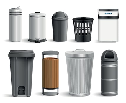 Bin Trash Buckets Collection vector