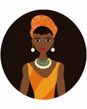 black girl with bright clothes vector