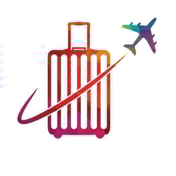 Travel agency logo with bag vector illustration