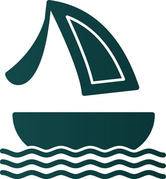 Surfing boat Vector Icon Design